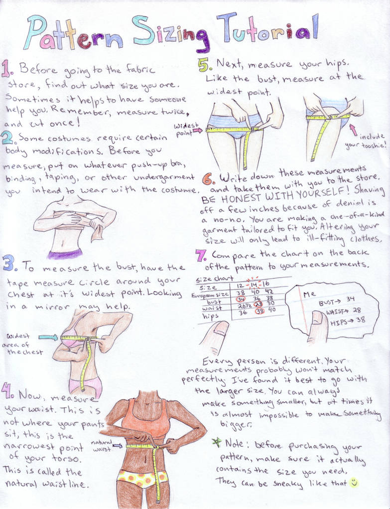 Body Height Pattern Making Pattern Sizing Tutorial by koumori-no-hime on DeviantArt