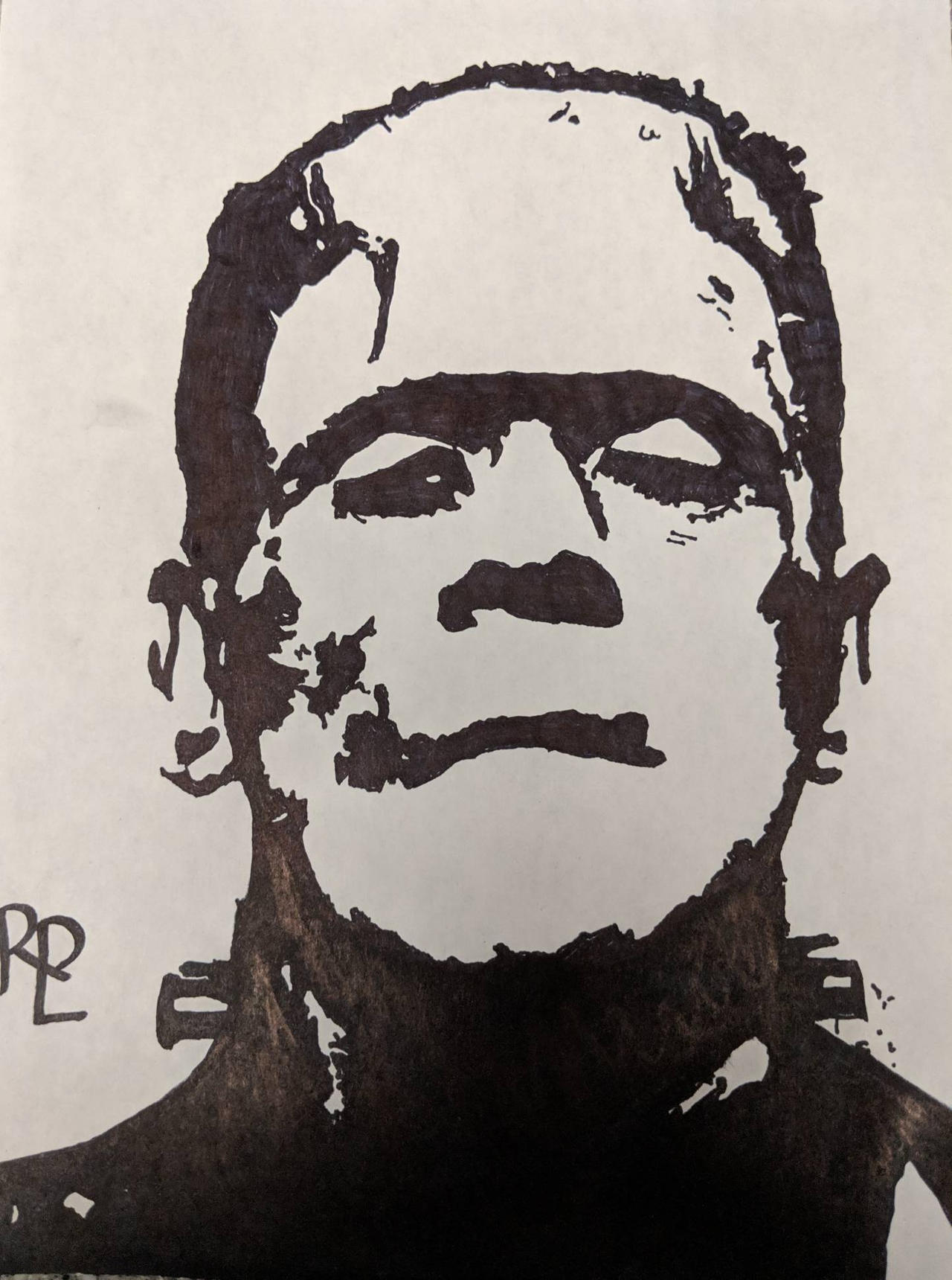Boris Karloff's Frankenstein silhouette sketch by Rlopresti on DeviantArt