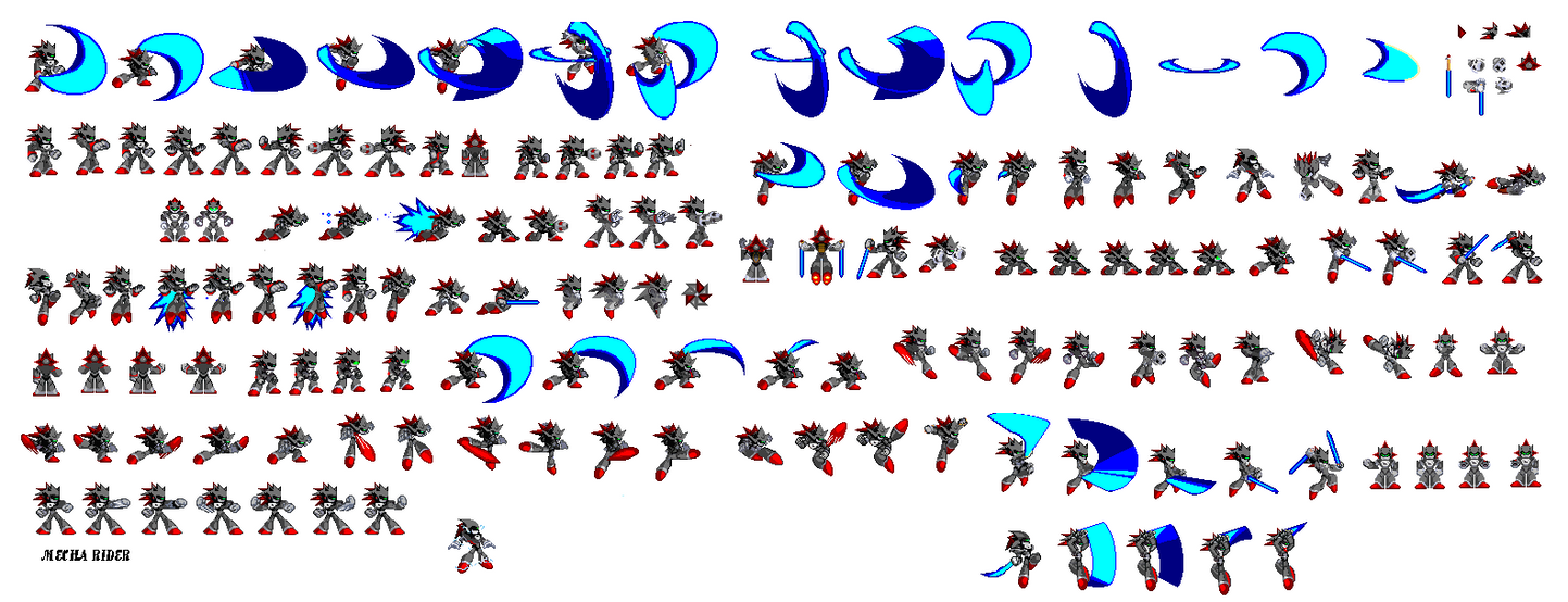 Super Mecha Sonic Sprites. 