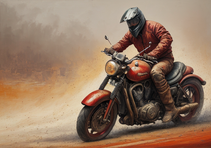 Man riding a motorcycle - Ai art by JanaHart on DeviantArt