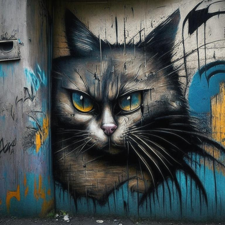 Graffiti of a cat by JanaHart on DeviantArt