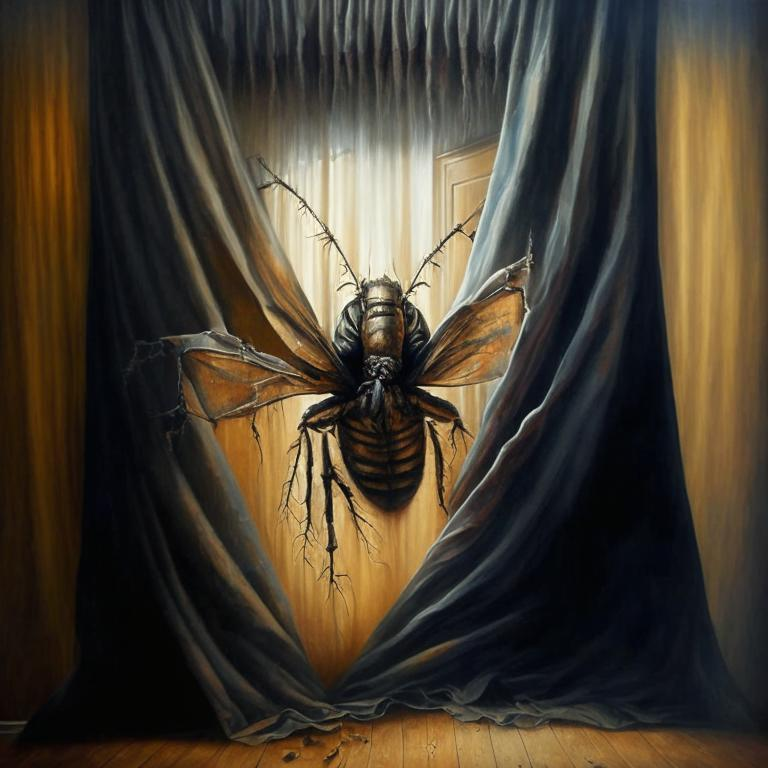 Deviantart Insect Horror Horror - Giant insect behind the curtain by JanaHart on DeviantArt