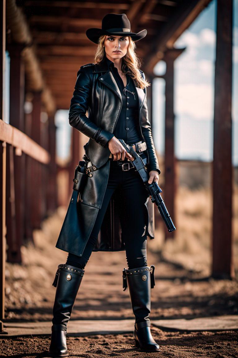 Female Gunslinger All Dressed In Leather And Tall By Hikes49 On DeviantArt female-gunslinger-all-dressed-in-leather-and-tall-by-hikes49-on-deviantart