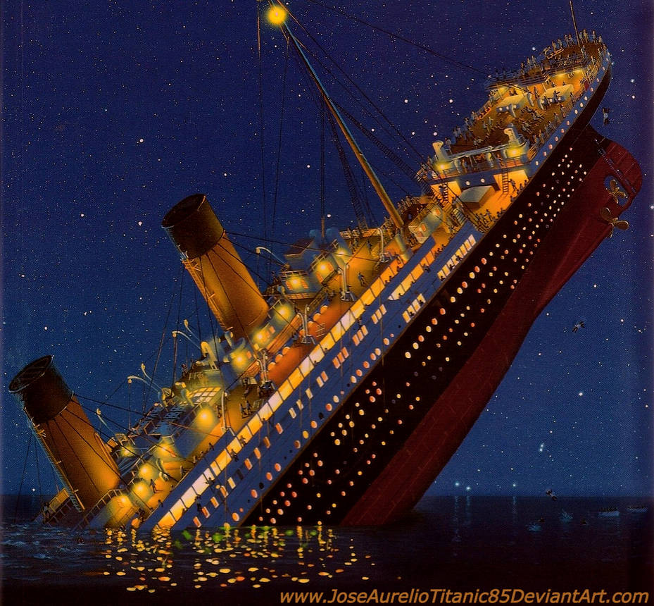 RMS Titanic Sinking Stern - Art by JoseAurelioTitanic85 on DeviantArt