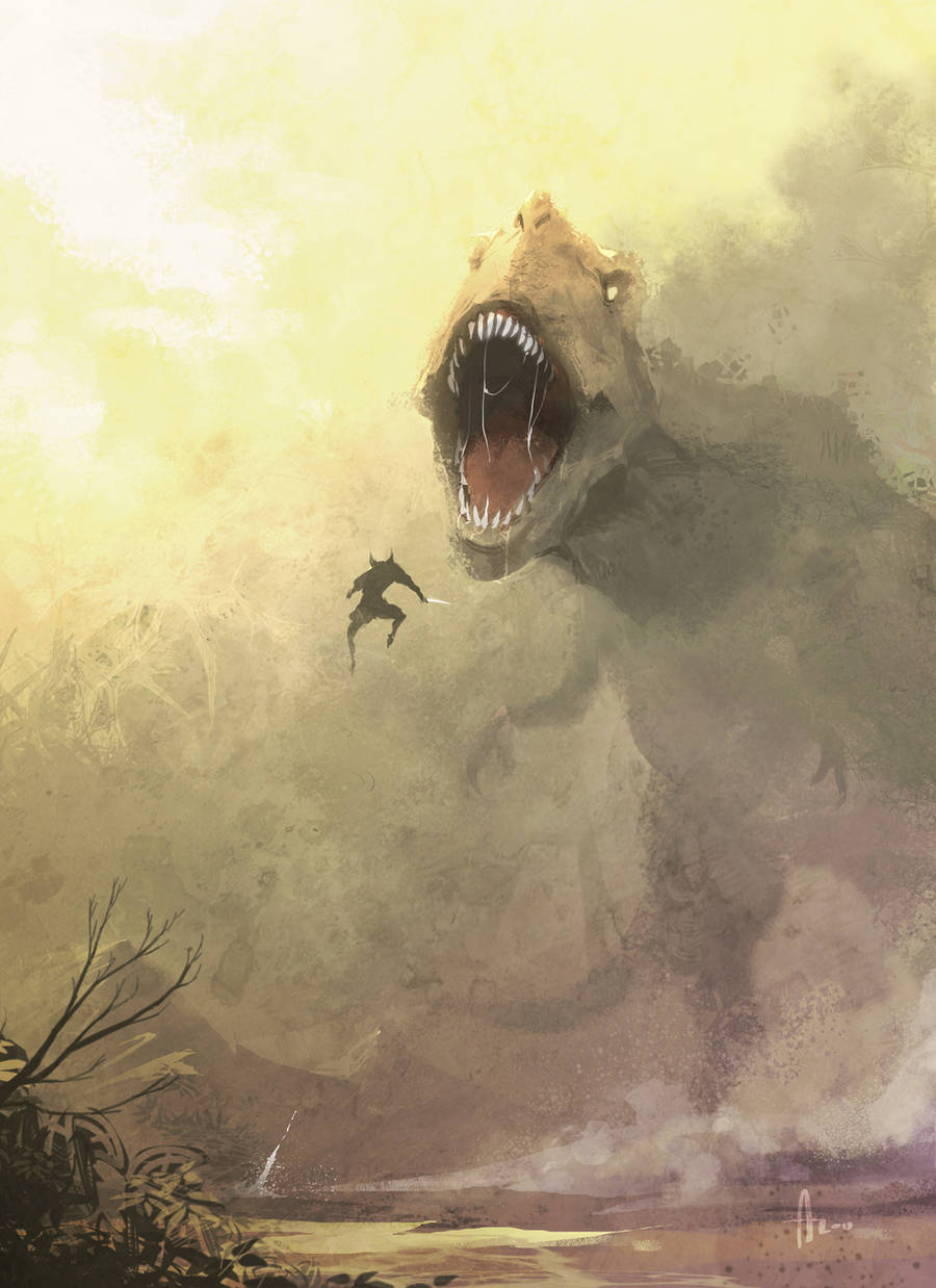 Wolverine vs T-rex by nJoo