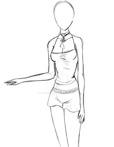 Ilmu Pengetahuan 9 Anime Girl Base Sketch