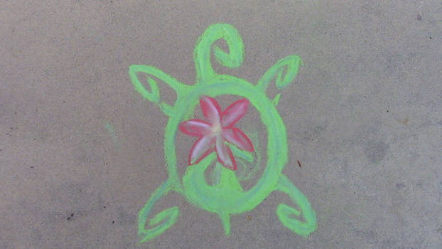 Chalk art turtle!!!!