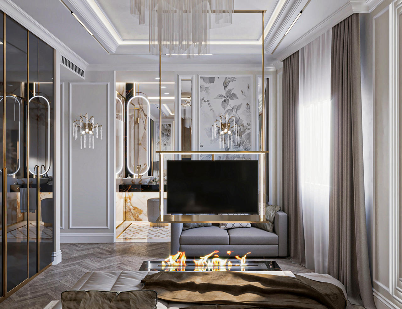 Modern white gold bedroom design 5 by Mahamerutechnoart on DeviantArt