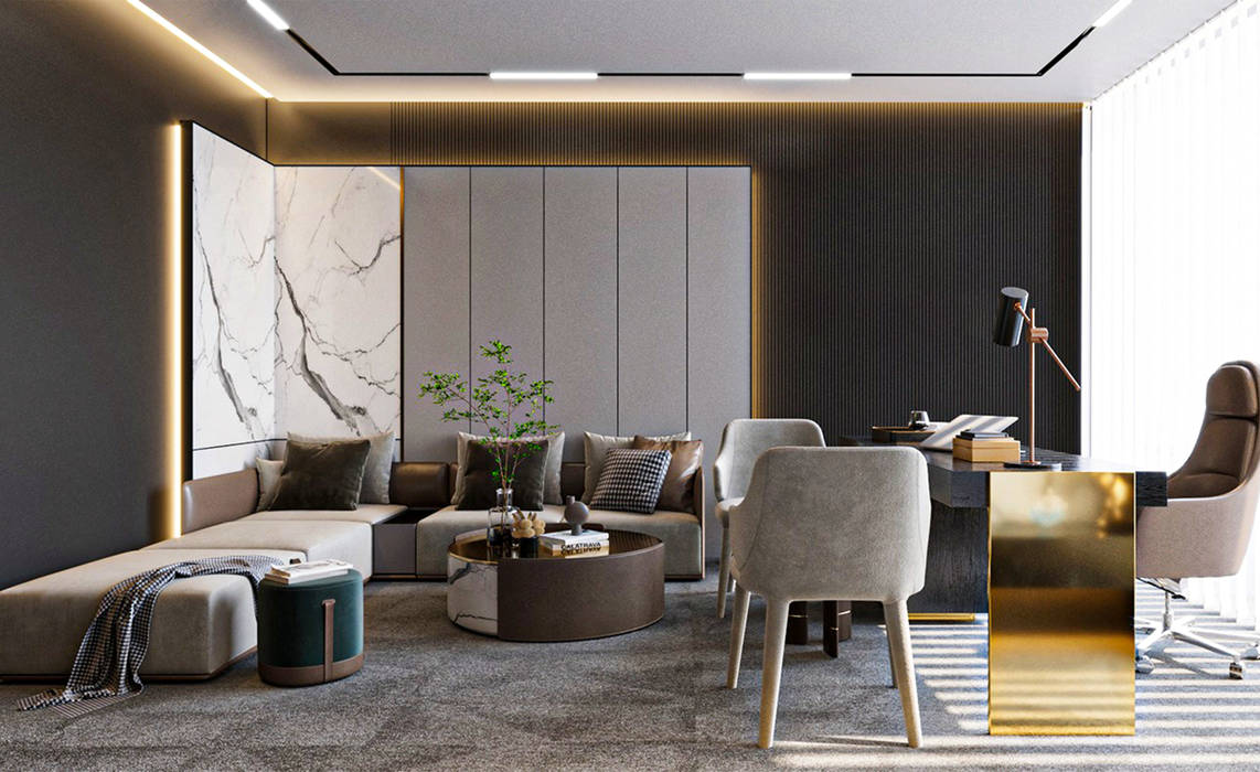 Modern brown office design 3 by Mahamerutechnoart on DeviantArt