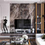 Luxury modern neo classic black living room and di