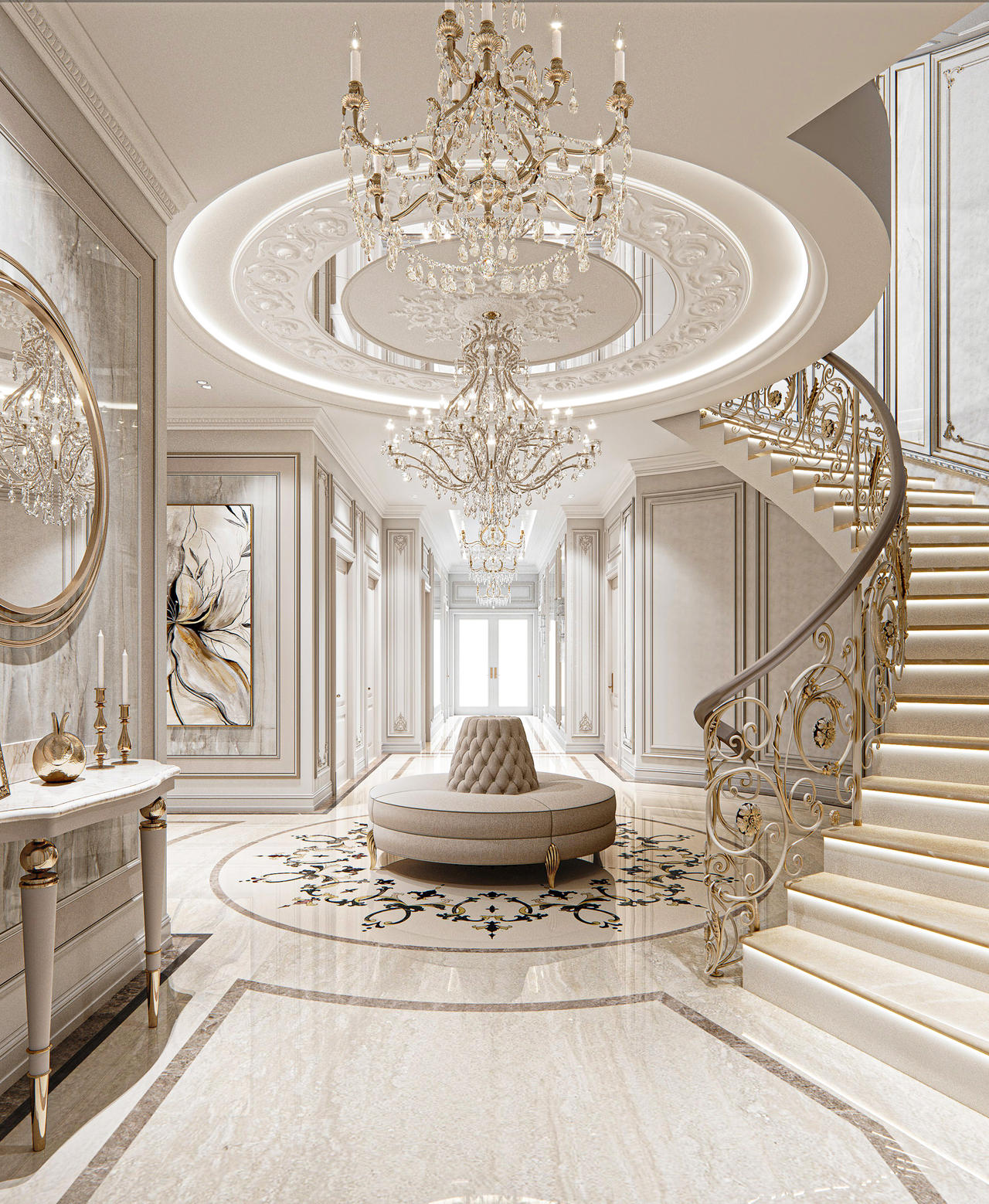 Luxury white classic villa house interior design 1 by Mahamerutechnoart ...
