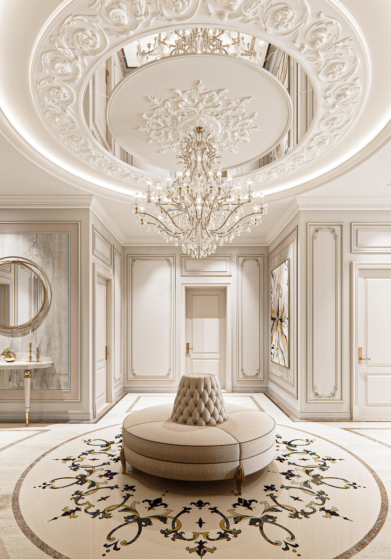 Luxury white classic villa house interior design 5 by Mahamerutechnoart ...