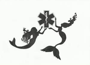 Mermaids and star of life - tattoo