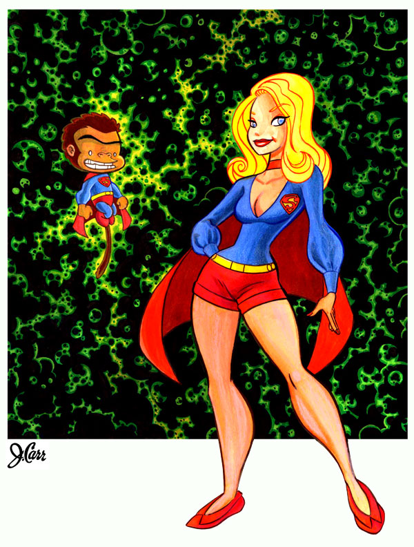 Supergirl and Supermonkey