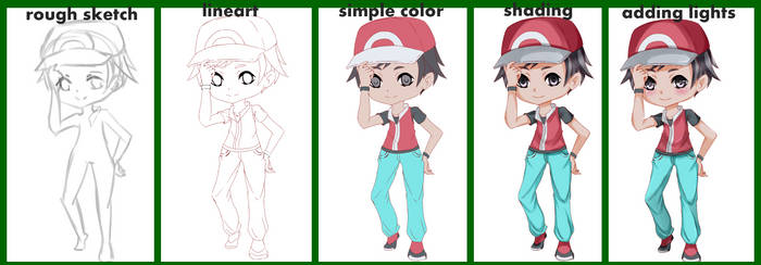 chibi anime step by step by AmadoSan