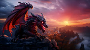 Fire drake at dawn