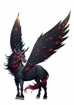 A black-winged unicorn
