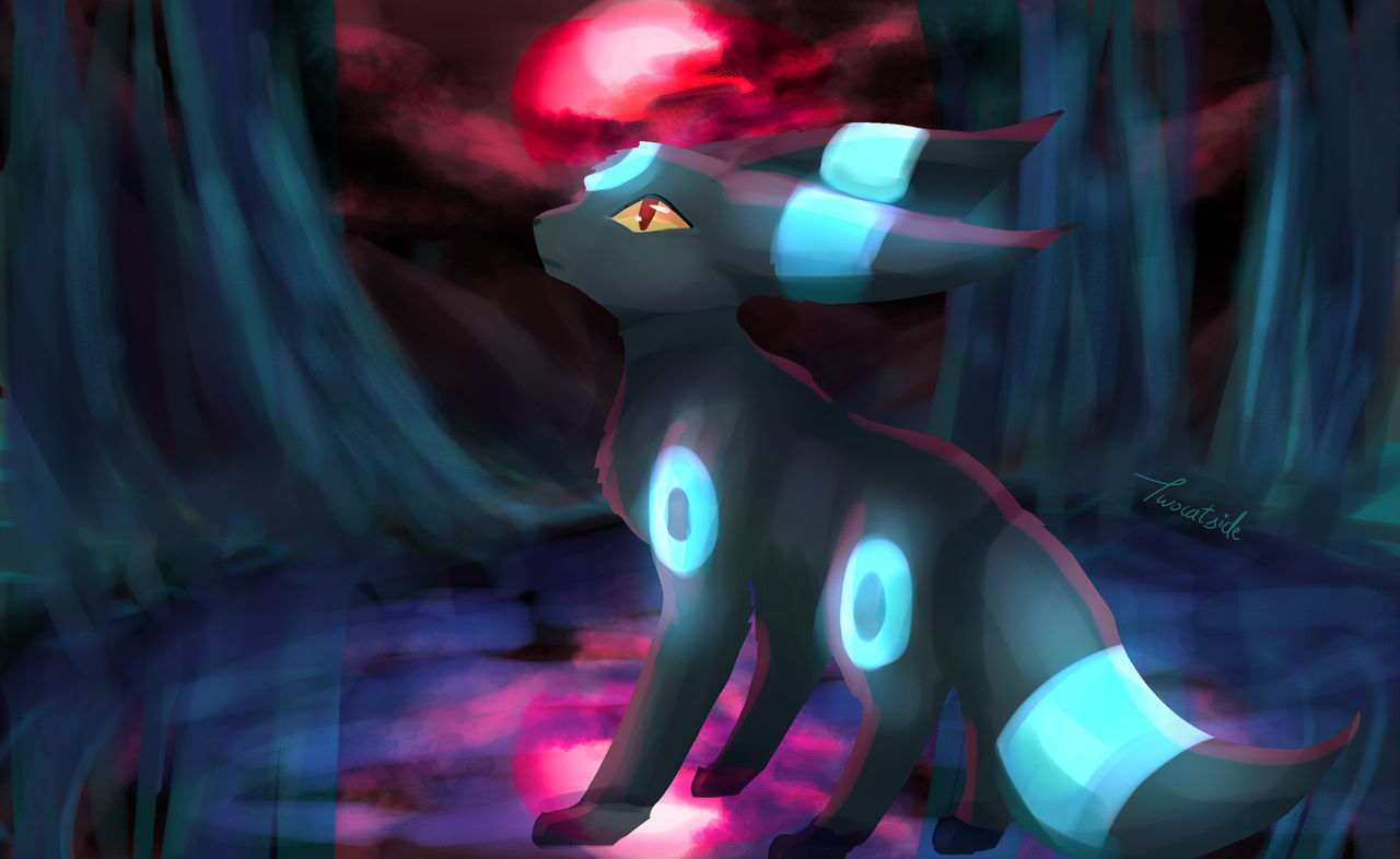 Red Ringed Umbreon Umbreon under a Red moon by Twocatside on DeviantArt