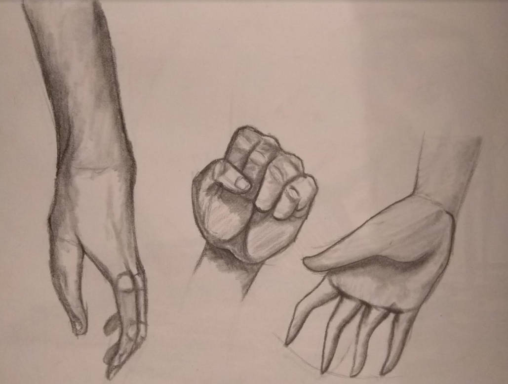 Hands graphite studies 1 by vethysnia