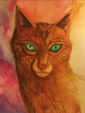 Intense Feline - Watercolor by vethysnia