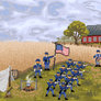 Civil War Union Soldiers Training On Farm