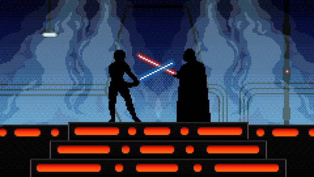 Pixel Art - Star Wars Luke Skywalker VS Darth Vad