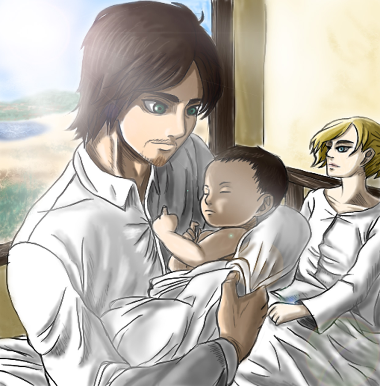 Eren And Annie 1260x1240 Attack on Titan Eren x Annie with baby Jr Revised by MMDuser23 on DeviantArt