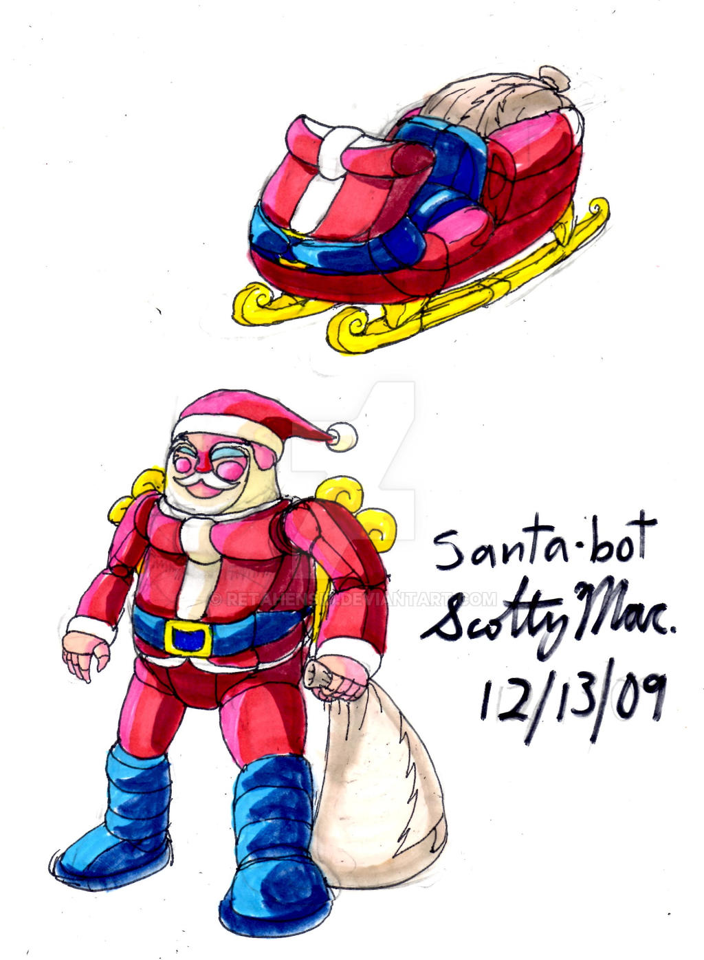 Santa Bot Raffle Santa-bot by Retahensid on DeviantArt