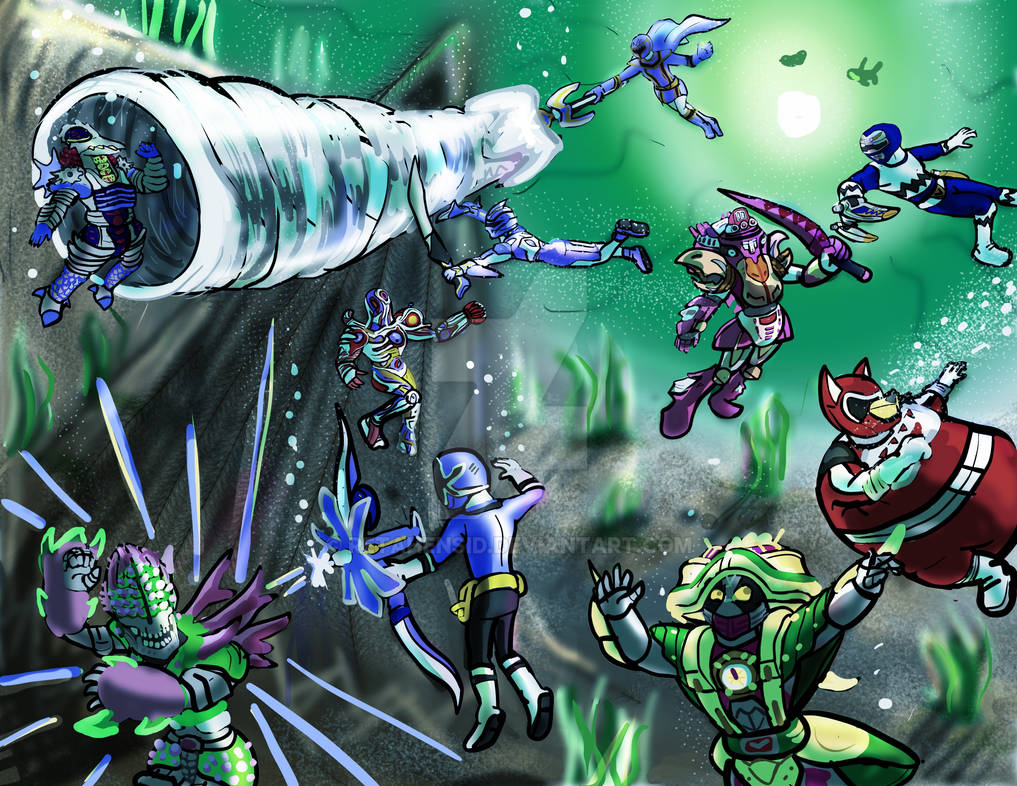 Water Rangers underwater battle by Retahensid on DeviantArt