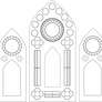 Stained Glass Window Template - Triple Panel