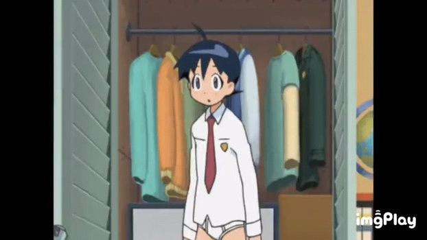 Fuyuki Hinata realizes he is in his undies