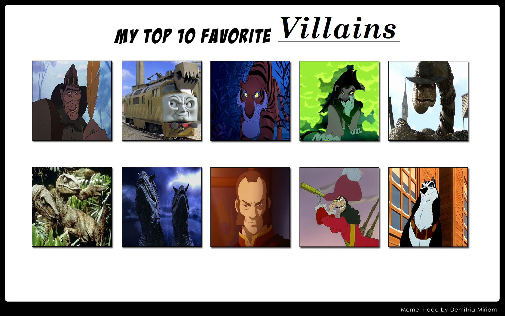 My Top 10 Favorite Villains