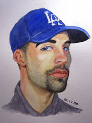 Man with Baseball cap - Watercolor 