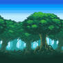 Repeating Pixel Tree Background