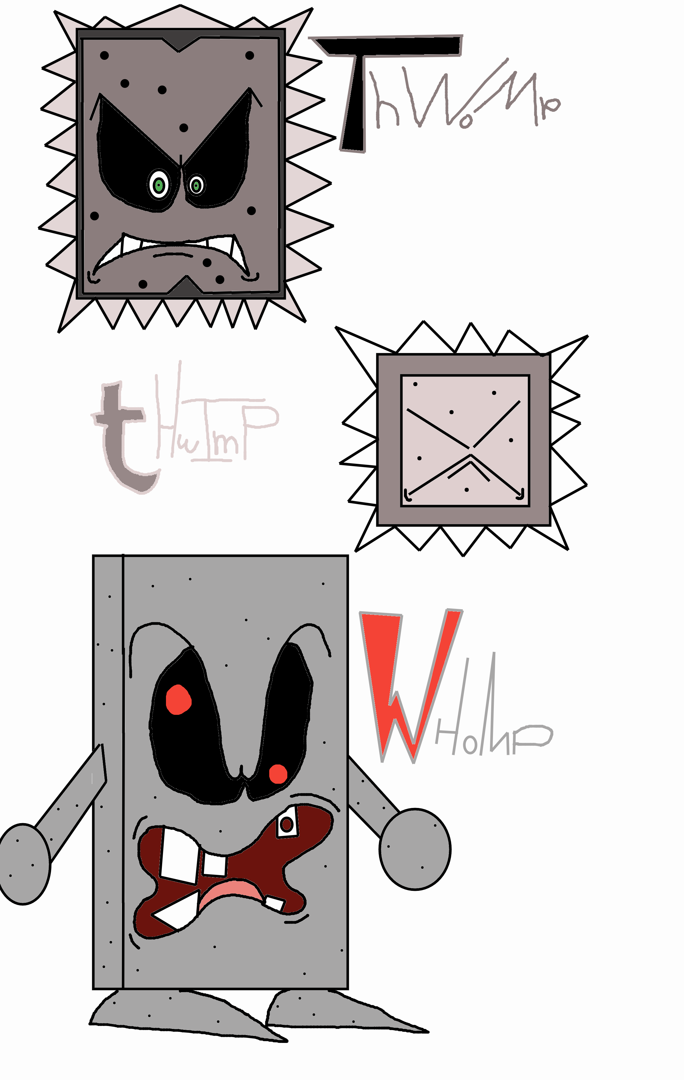 Thwomp Comic Meet the Thwomps, Thwimps and Whomps by 3dmarioworld on DeviantArt