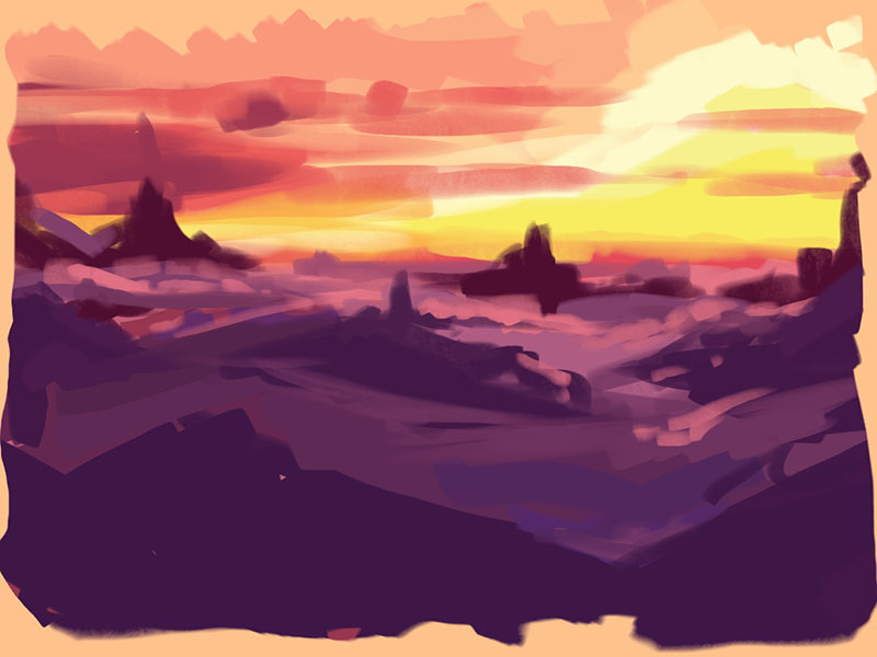 Colour Study - Purple-Yellow Sunset