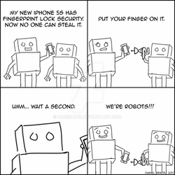 iPhone 5S FingerPrint Robots Comic