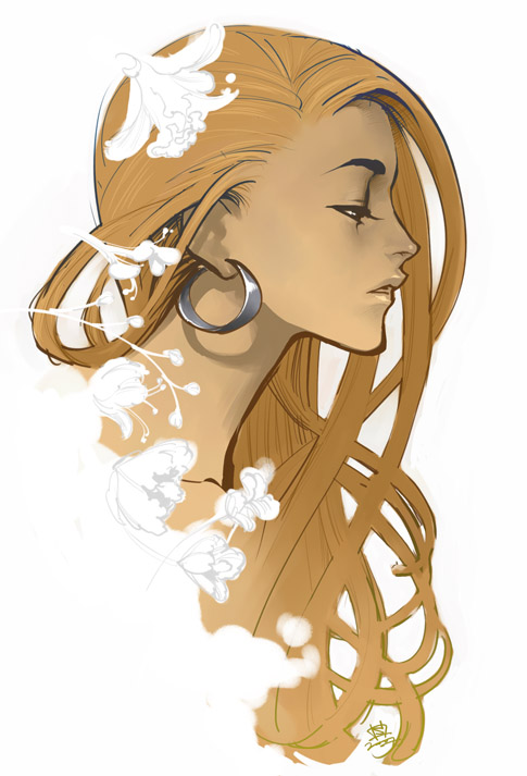 Mucha-esque girl.