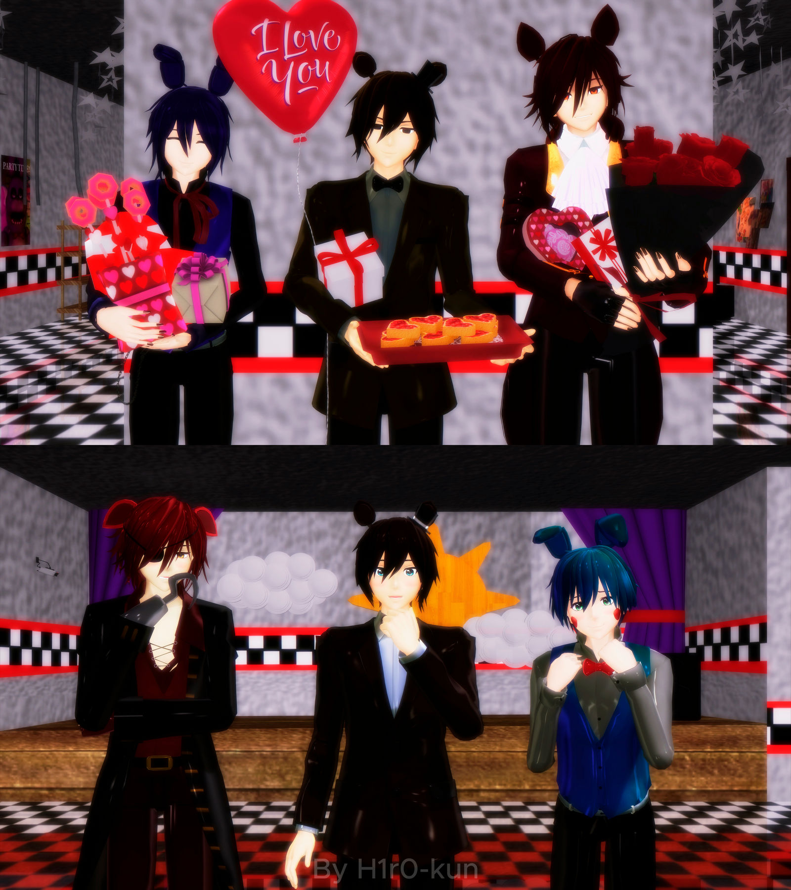|MMD-FNAF| _Valentine's Day by H1r0-kun on DeviantArt
