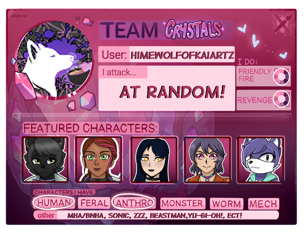 Team Crystal ArtFight 2025 by HimeWolfArtz on DeviantArt