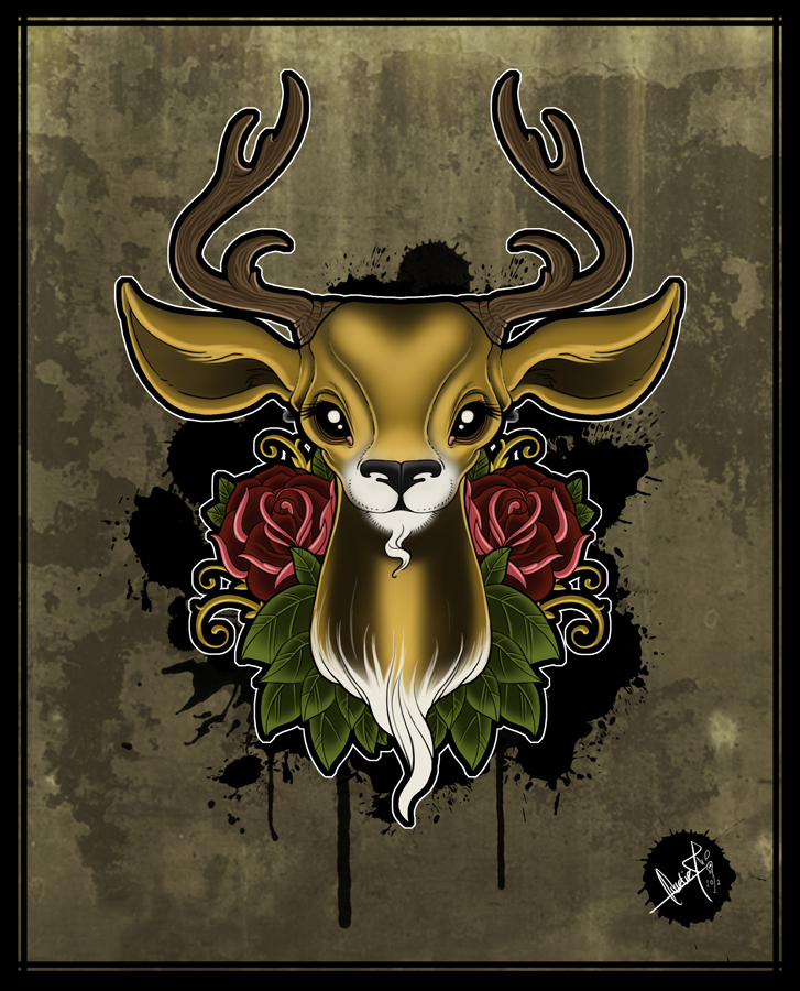 Stag Bust - Tattoo Design