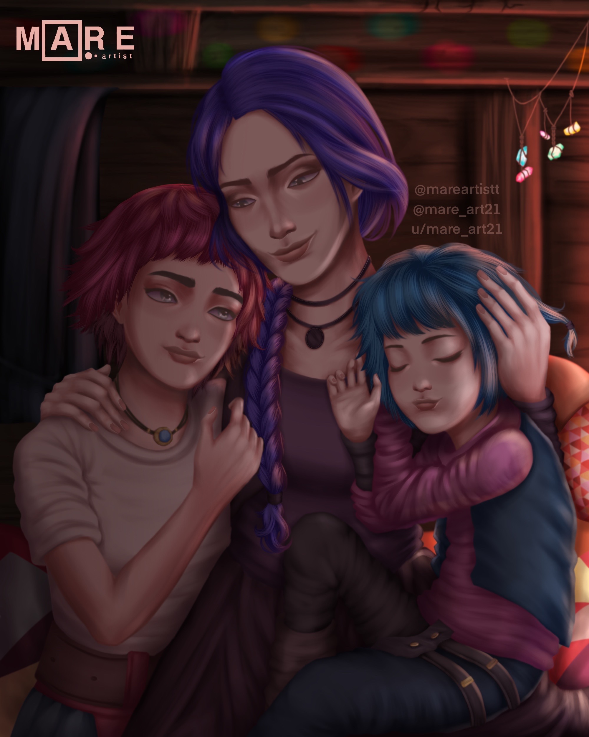 Vi, Powder and her mother | Arcane by mareart21 on DeviantArt