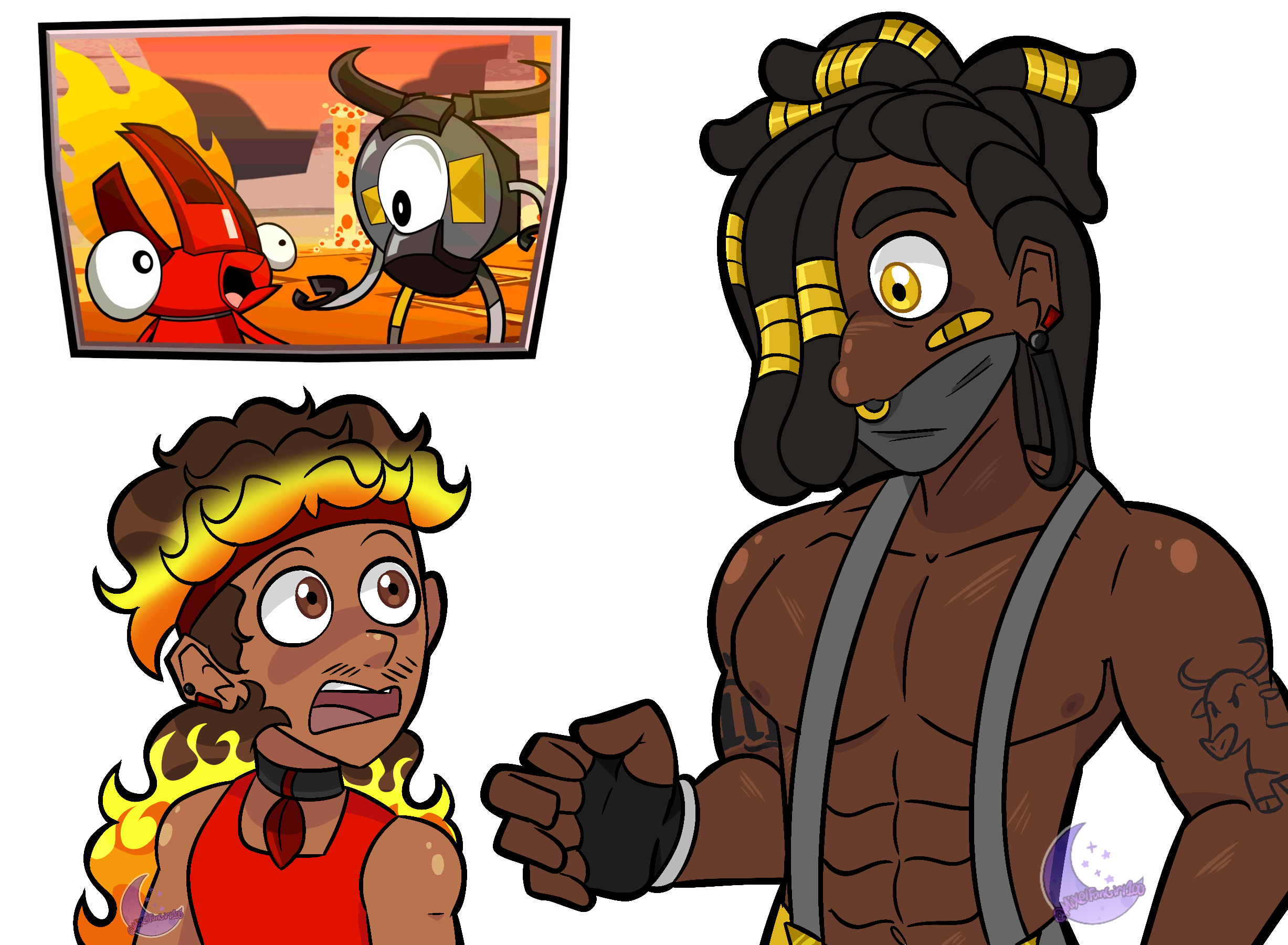 Nixels Human Flain and Seismo Humanized redesign by MixelFanGirl100 on DeviantArt