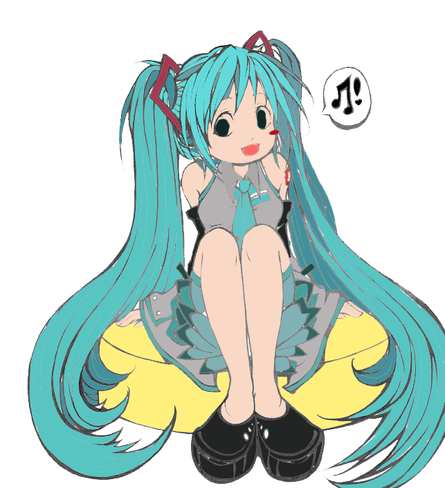 Hatsune Miku Line Art Colored by pokegirl-g on DeviantArt