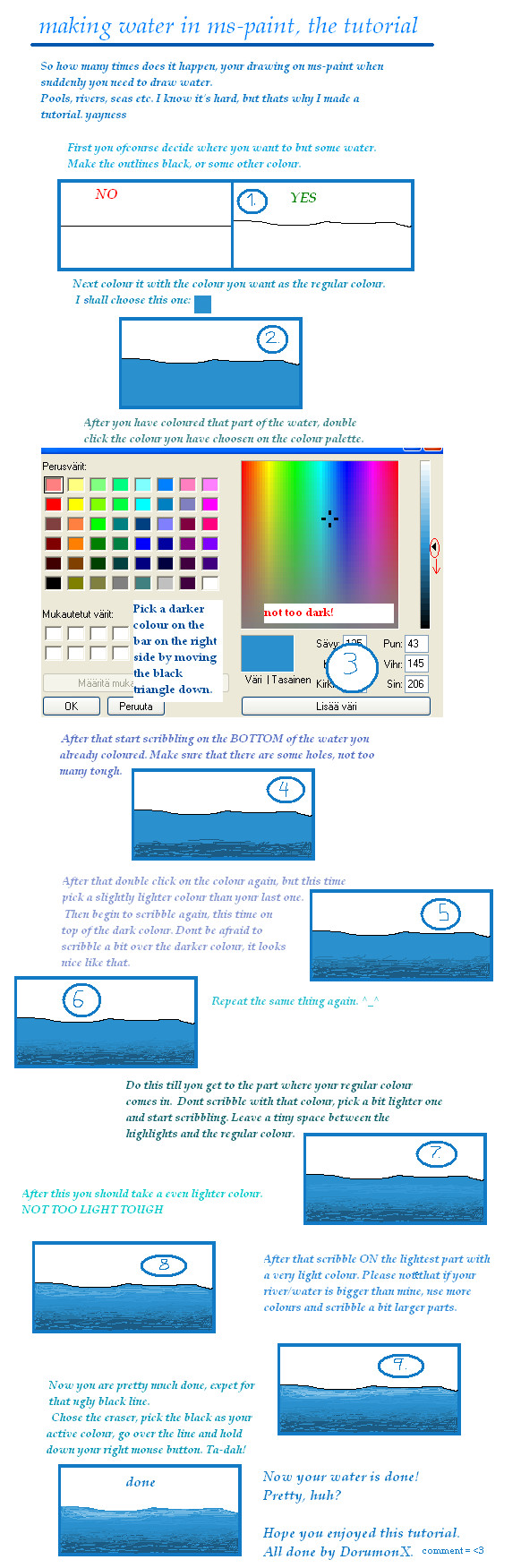 Ms-paint water tutorial