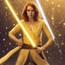 Karen Gillian as Rey Skywalker from Star Wars,yell