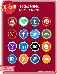 Social Media Donuts Icons for sale