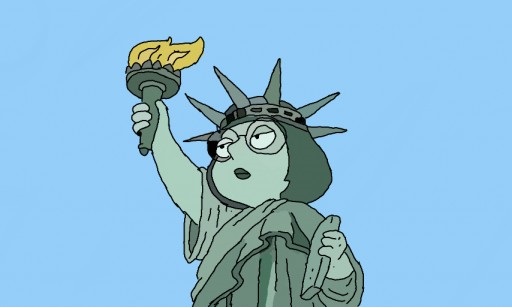 Meg as the Statue of Liberty