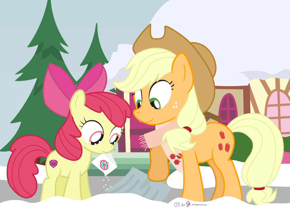 #dm29HolidayHorse Day 1: Apple Bloom + Applejack