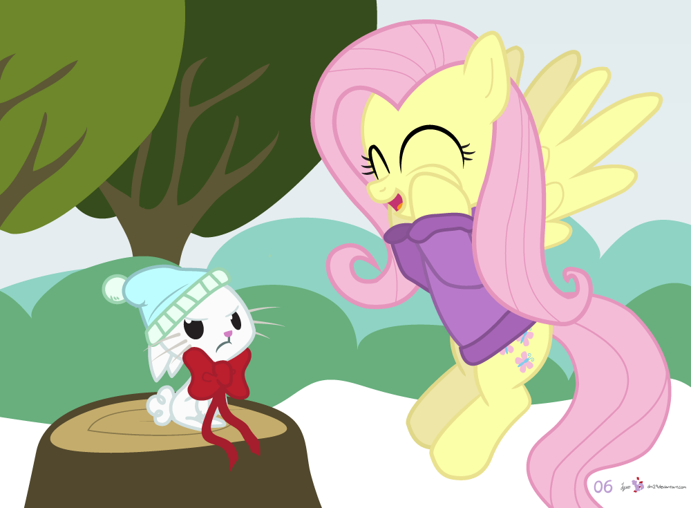 #dm29HolidayHorse Day 6: Fluttershy + Angel